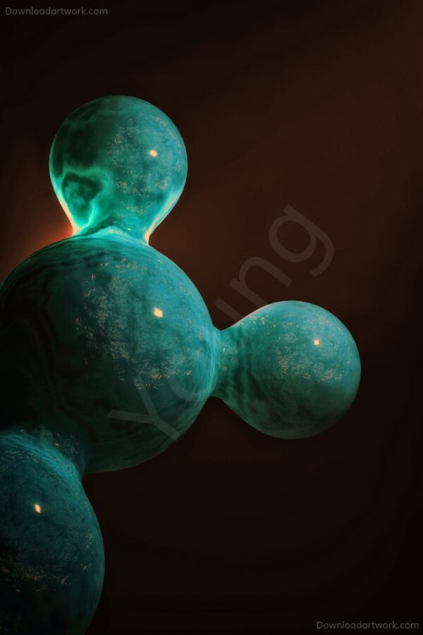 Made of 4 Cyan Abstract Art