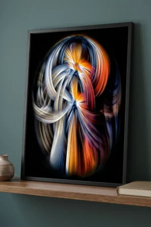 Tortured Soul art print on blue wall
