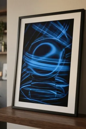 Crystal Ball Water Print on Living room shelf