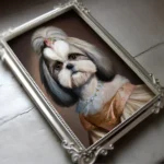 Shih Tzu print by Seeress in vintage frame