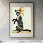 Flapper Cat Print in Bathroom