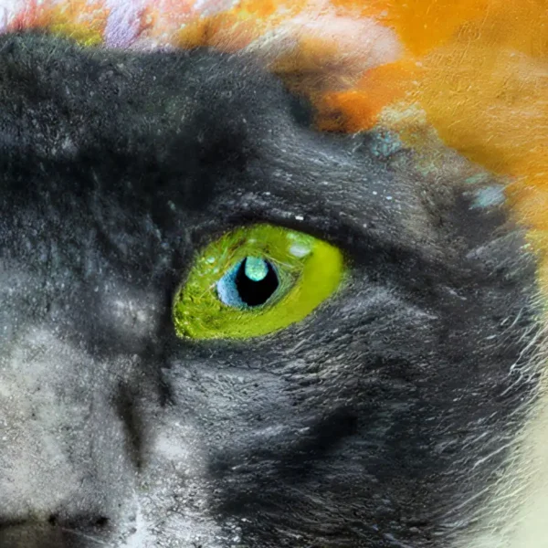Flapper Cat print close up of cats eye