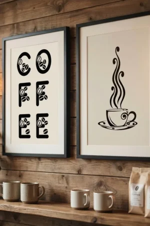 Coffee Art Prints in coffee bar