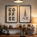 Coffee Art prints in cafe