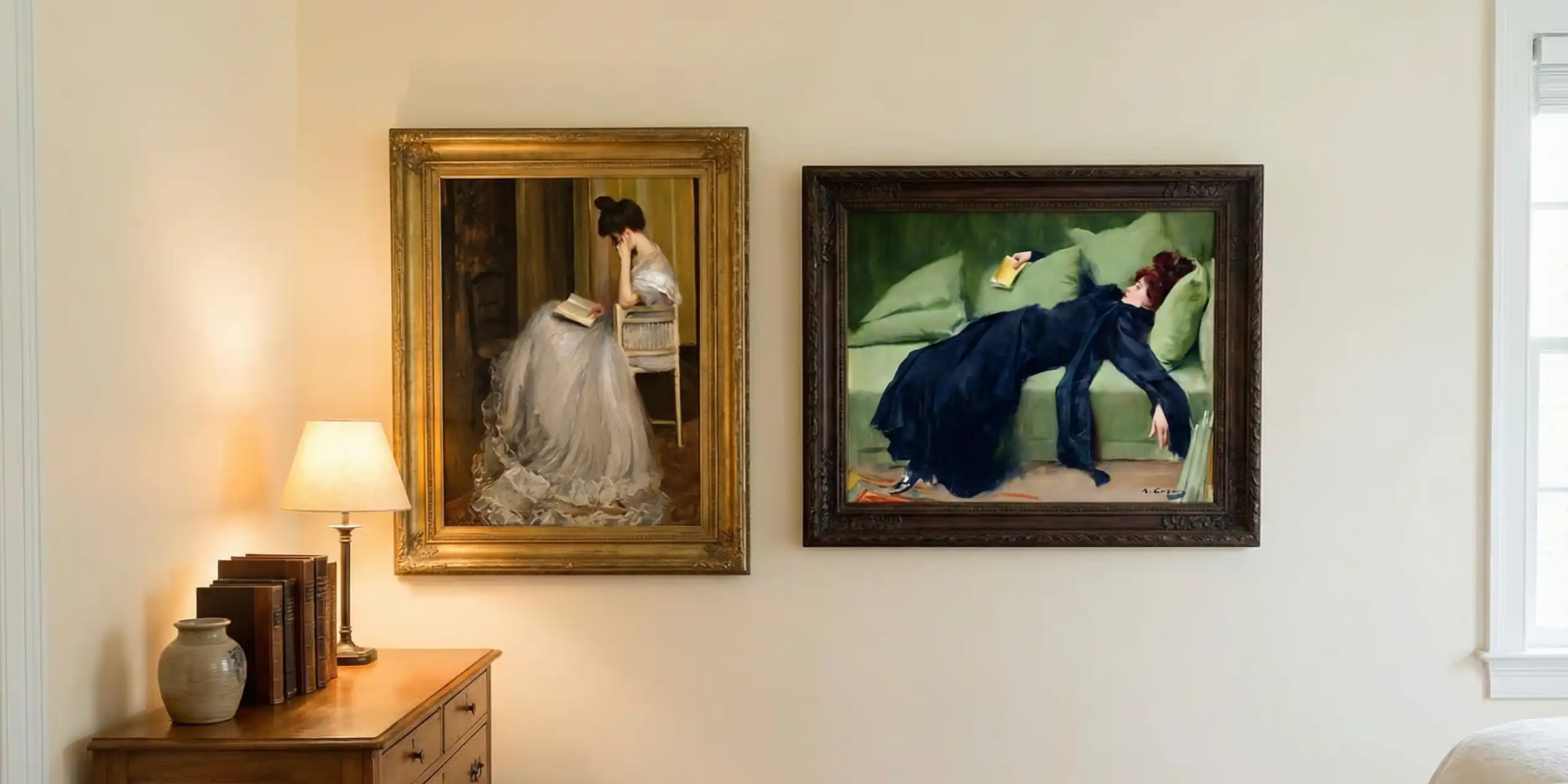 After the Dance and Woman Reading in bedroom