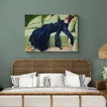 Decadent young woman print in bedroom