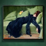 Ramon Casas Wall Art Print on Green Wall
