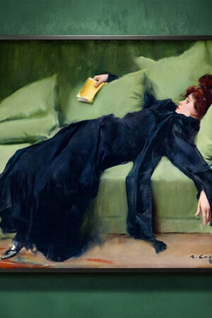 Ramon Casas Wall Art Print on Green Wall