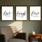 Elegant Live Laugh Love Art Prints
