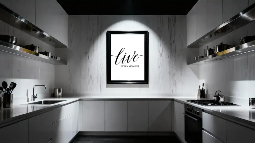 Live Every Moment Art Print in kitchen