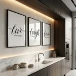 Live Laugh Love art print set in kitchen