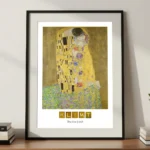 Klimt The Kiss print in A3 Frame on Cabinet
