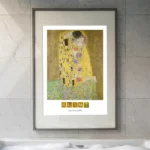 Klimt The Kiss print in bathroom
