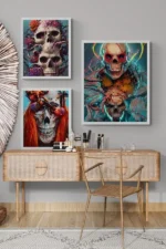 Printable Art Gothic Skulls Set 4