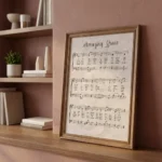 Amazing Grace Art Print on shelf in peach room