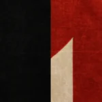 Abstract red black and cream 5 close up