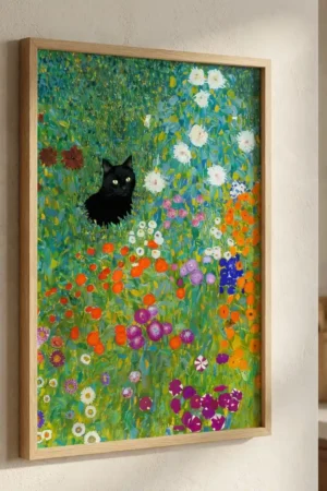 Bauerngarten Cat Printable Art in Kitchen