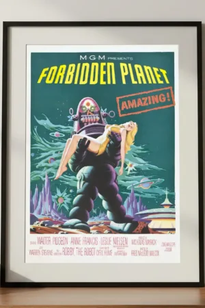 Forbidden Planet Digital Print in A3 Frame on Cabinet
