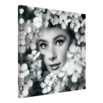 Audrey Hepburn Floral Print by Seeress Canvas