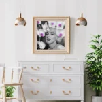 Marilyn Monroe floral print above luxury cabinet