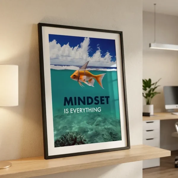 Mindset is Everything Digital Art Print in office