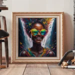 Rainbow Woman by Seeress in gold frame