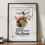 The Birds Movie Poster in A3 Frame on Cabinet