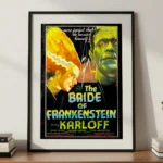 The Bride of Frankenstein print in A3 Frame on Cabinet