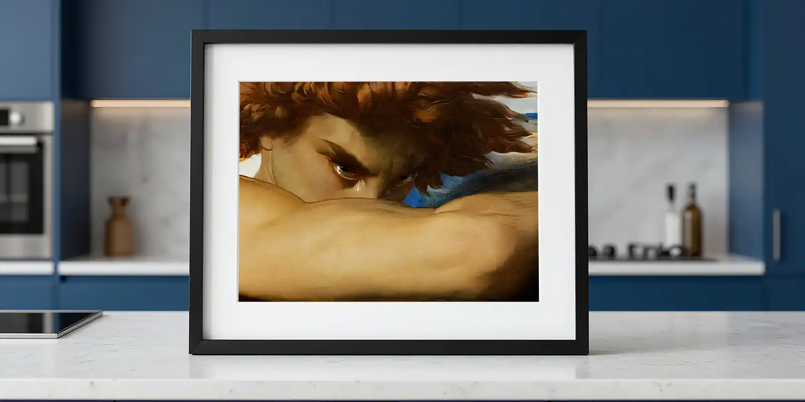 Fallen Angel Digital Art Print in Frame