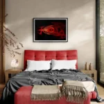 Solar Flare Abstract Art in Bedroom