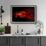 Solar Flare Abstract Art in Kitchen