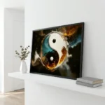 Yin Yang print in hallway