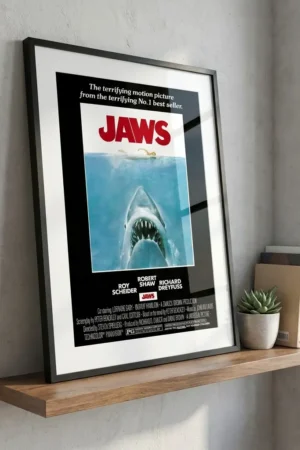 Jaws poster on white wall