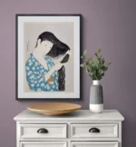 Hashiguchi Goyo Woman Combing Her Hair above drawers