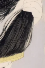 Hashiguchi Goyo Woman Combing Her Hair close up