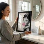 Lady holding Audrey Hepburn Art Print