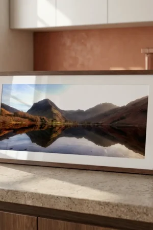 Buttermere Reflections print on counter top