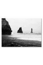 Iceland Reynisfjara Beach look out at the Trolls by Seeress