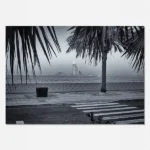 Burj Al Arab through palms printable artwork
