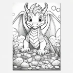 Dragon with gold colouring in sheet