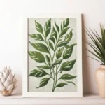 Green on white botanical 1 framed