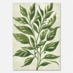 Green on white botanical 1 printable artwork