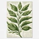 Green on white botanical 3 printable artwork