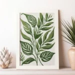 Green on white botanical 5 framed