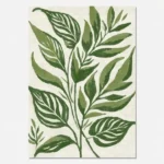 Green on white botanical 5 printable artwork