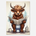Highland Cow on toilet digital download