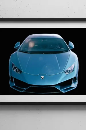 Lambo digital print in modern black frame