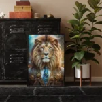 Lion 1 by Michael Paul Bennett Framed poster on ground
