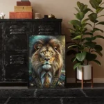 Lion 2 by Michael Paul Bennett Framed poster on ground