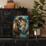 Lion 3 by Michael Paul Bennett Framed poster on ground